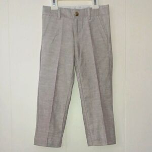 Janie and Jack Boys Linen Blend Light Gray Formal Straight Leg Dress Pants 3
